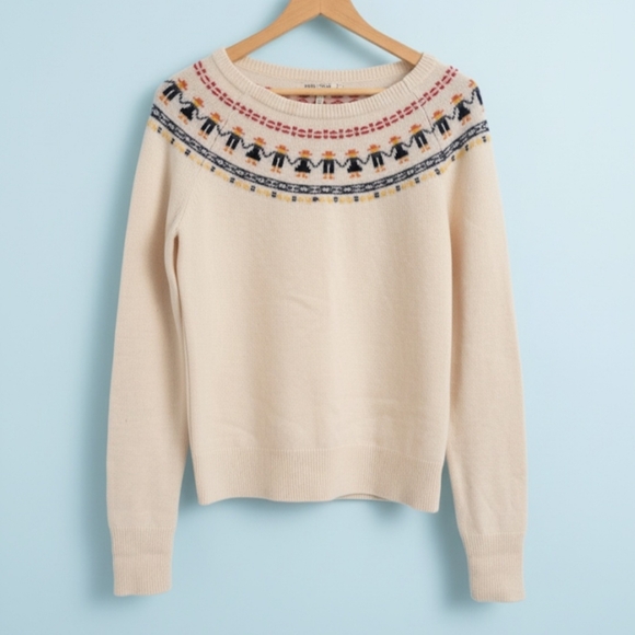 Lucky Brand Sweaters - Lucky Brand  79% Wool Blend Fair Isle Sweater with Elbow Patches - Size Large